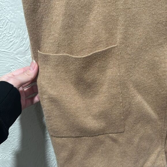 J. Crew 365 Open Front Tan Sweater Blazer Merino Wool Size Large - Picture 4 of 8